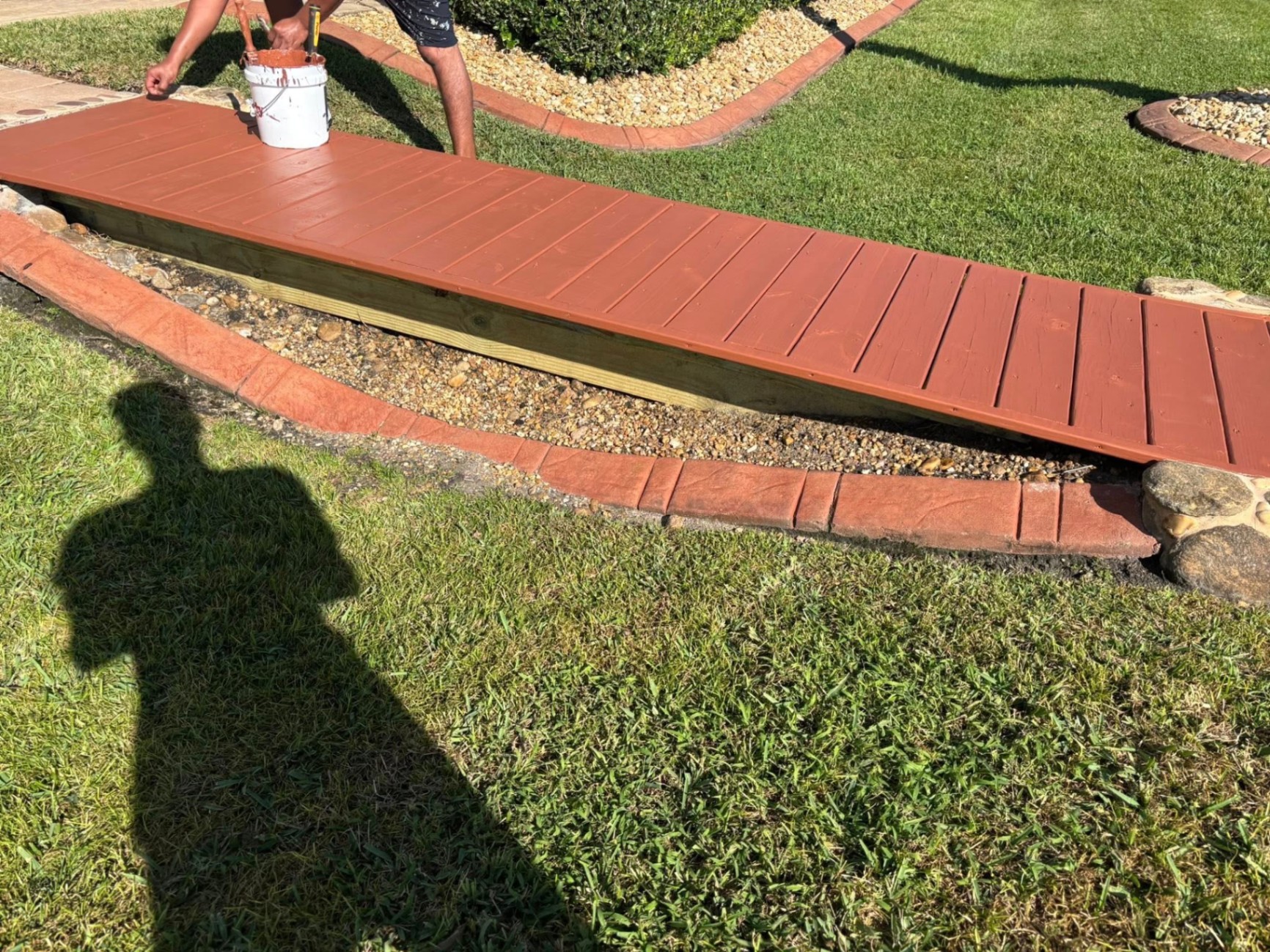 Freshly stained dock